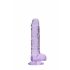 REALROCK - prozoren realistični dildo - vijolični (17 cm)