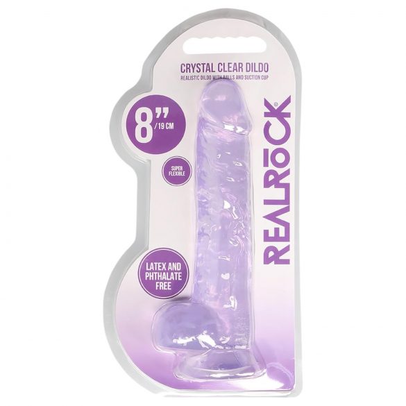 REALROCK - prozoren realistični dildo - vijoličast (19 cm)