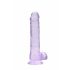 REALROCK - prozoren realistični dildo - vijoličast (19 cm)