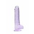 REALROCK - prozoren realistični dildo - vijoličast (19 cm)