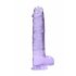 REALROCK - prozoren realistični dildo - vijolični (22 cm)