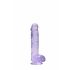 REALROCK - prozoren realistični dildo - vijolični (15 cm)