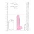 REALROCK - prozoren realistični dildo - roza (15 cm)