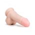 Easytoys - pripenjalni, testisni dildo (17,5 cm) - naravni