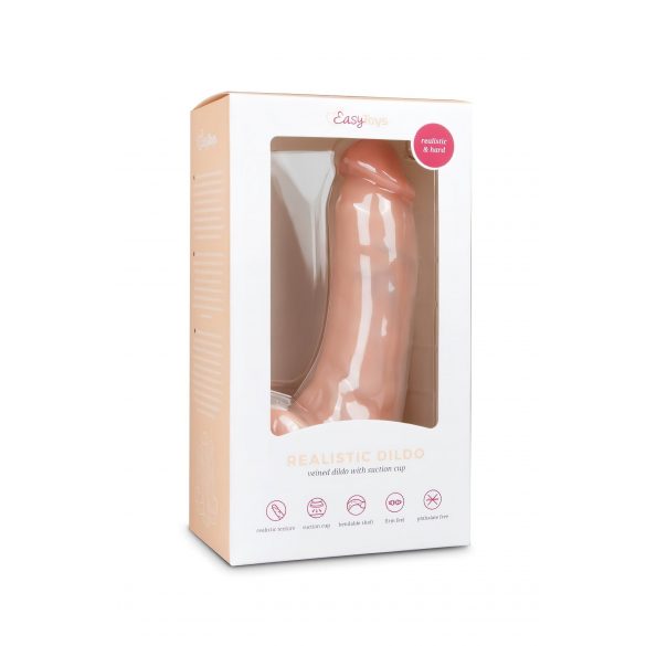 Easytoys - prisesni dildo s testisi (20 cm) - naravna barva