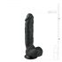 Easytoys - pripenjalni, testisni dildo (22,5 cm) - črn