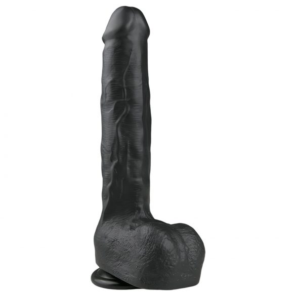 Easytoys - Pripenjalni, testisni veliki dildo (29,5 cm) - črn