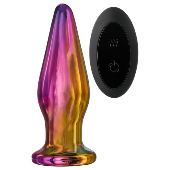 Glamour Glass - stožčasti, radijski, stekleni analni vibrator (barvni)