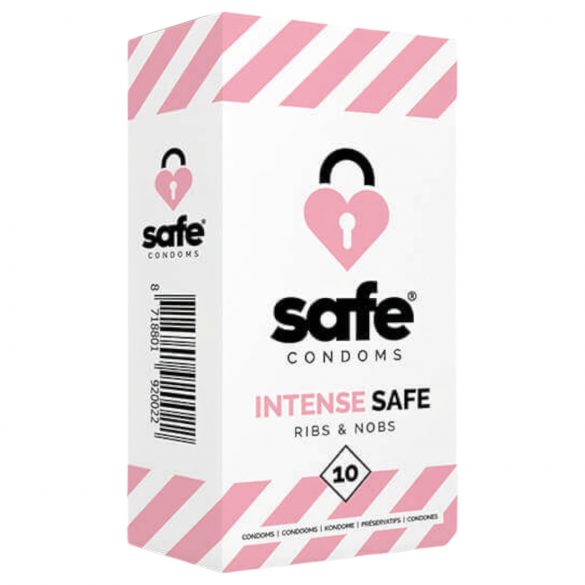 SAFE Intense Safe - kondom z rebrastimi pikami (10 kosov)