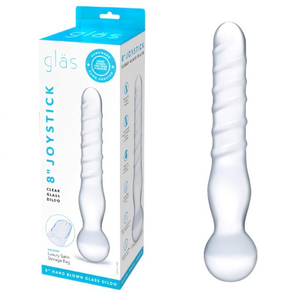 GLAS - dvostranski, stekleni dildo (prozoren)