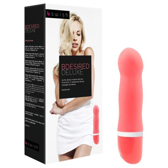 B SWISH Bdesired Deluxe - palčni vibrator z izrazito glavo (koralna)