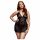 BACI Plus Size - čipkasti babydoll s trakcem za vrat - črna (XL-XXL)