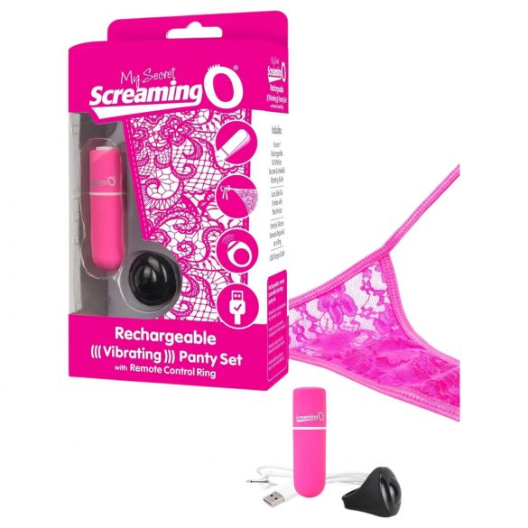 Screaming O Panty Set - vibracijske hlačke (roza) S-L