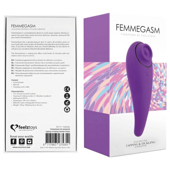 FEELZTOYS Femmegasm - vodoodporni vaginalni in klitoralni vibrator za polnjenje (vijolična)